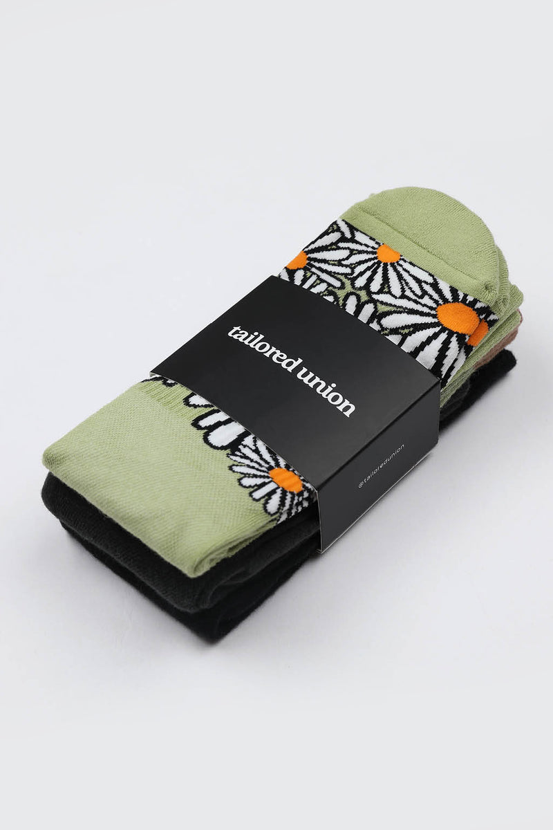 Floral Foot Crew Sock Pack