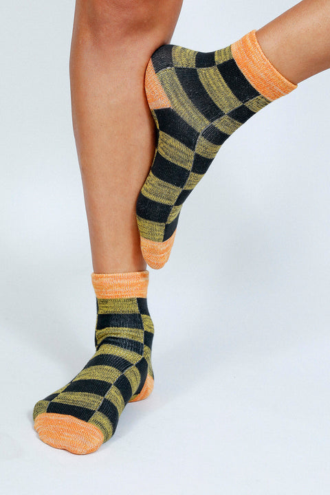 Boxy Checkered Ankle Sock