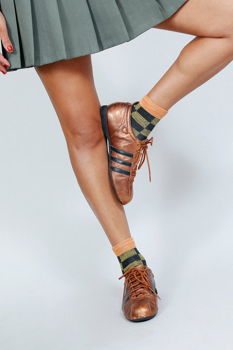 Boxy Checkered Ankle Sock