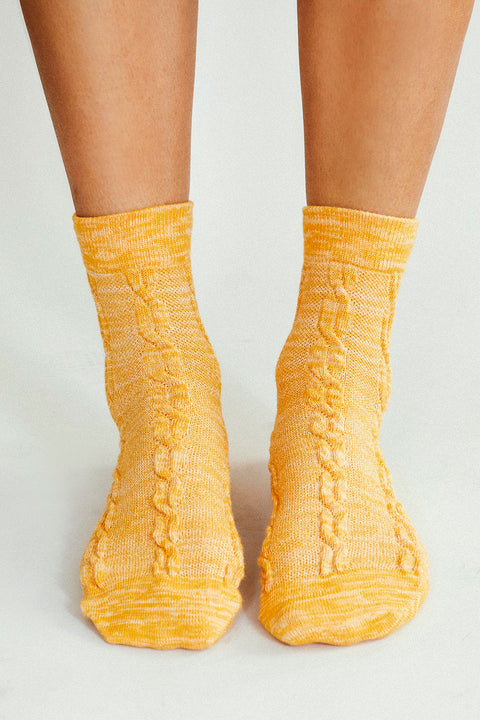 Cable Knit Ankle Sock
