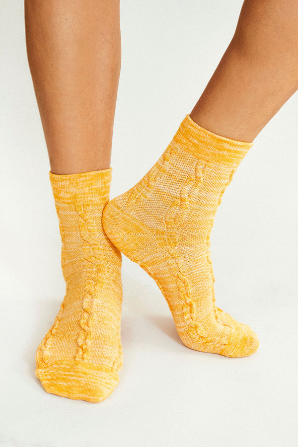 Cable Knit Ankle Sock