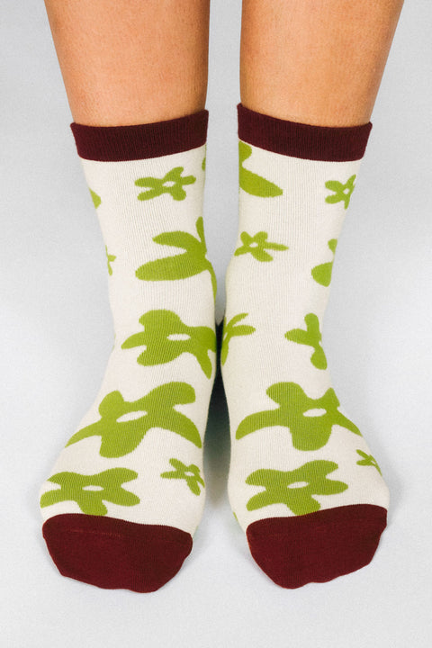 Flower Knit Ankle Sock by Hannah Packer