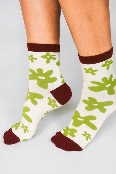 Flower Knit Ankle Sock by Hannah Packer