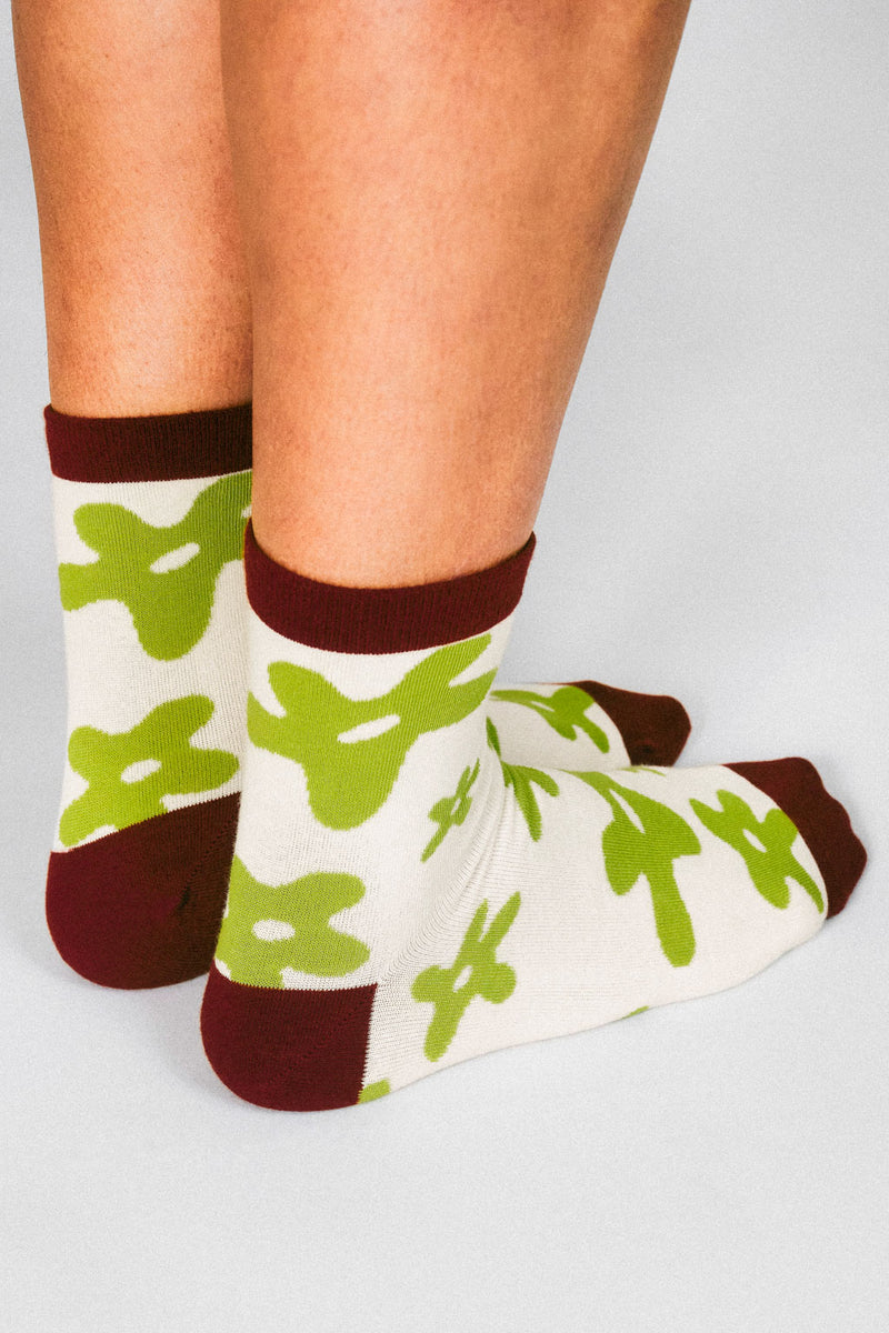 Flower Knit Ankle Sock by Hannah Packer