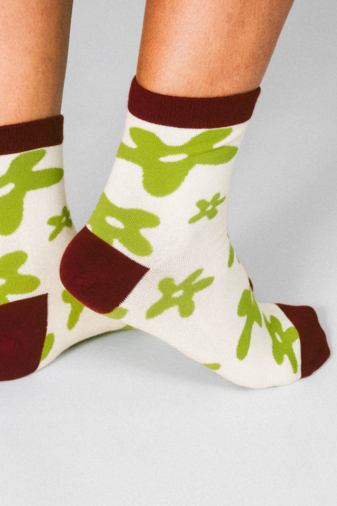 Flower Knit Ankle Sock by Hannah Packer