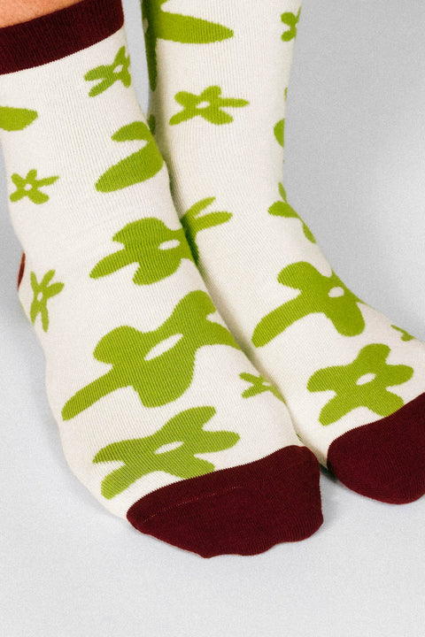 Flower Knit Ankle Sock by Hannah Packer