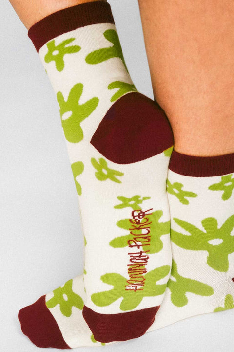 Flower Knit Ankle Sock by Hannah Packer