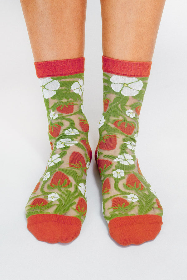 Strawberry Sheer Ankle Sock by The SoulShine Co.