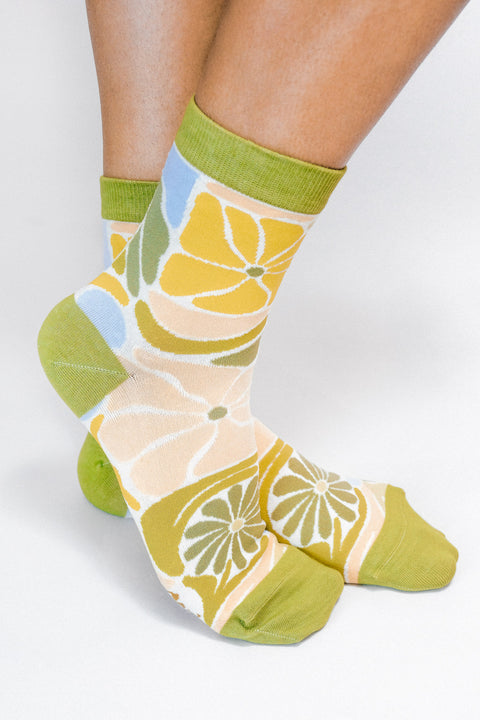 Flowers Knit Ankle Sock by The SoulShine Co.