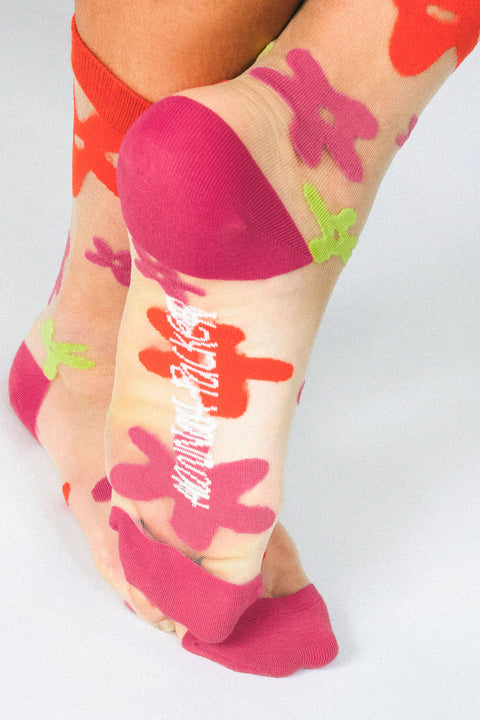 Flower Sheer Ankle Sock by Hannah Packer