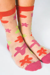 Flower Sheer Ankle Sock by Hannah Packer