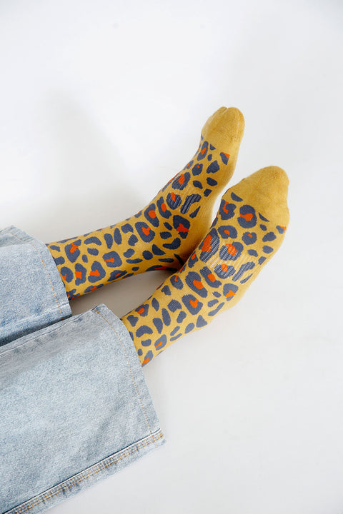 Leo Leopard Print Crew Sock
