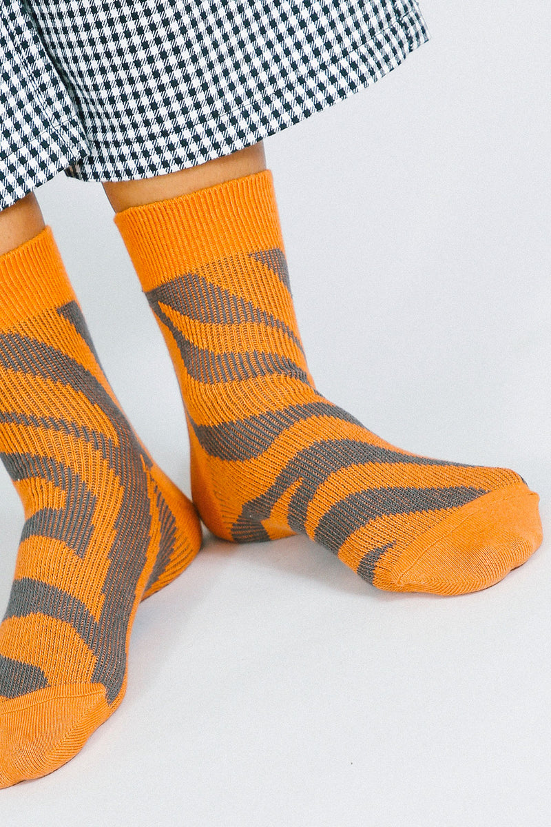 Zebra Knit Ankle Sock