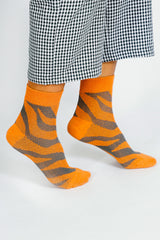 Zebra Knit Ankle Sock