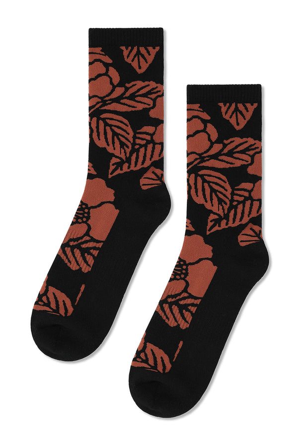 Bloom Floral Print Crew Sock