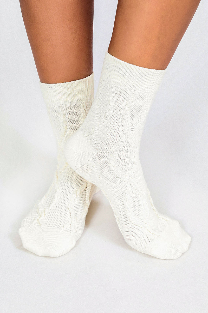 Cable Knit Ankle Sock