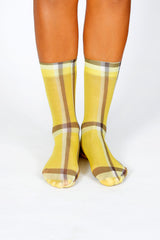 Cher Plaid Nylon Ankle Sock