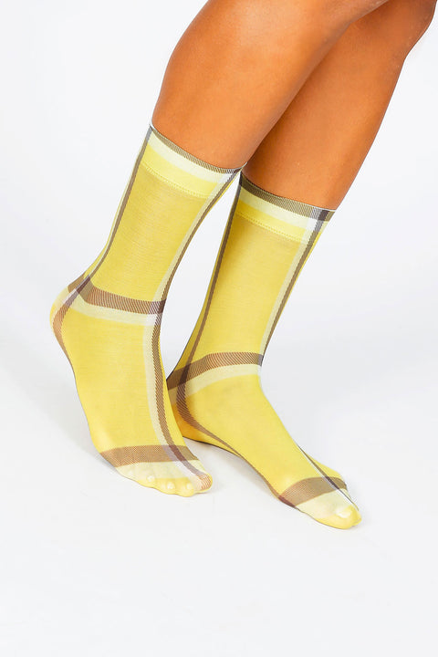 Cher Plaid Nylon Ankle Sock