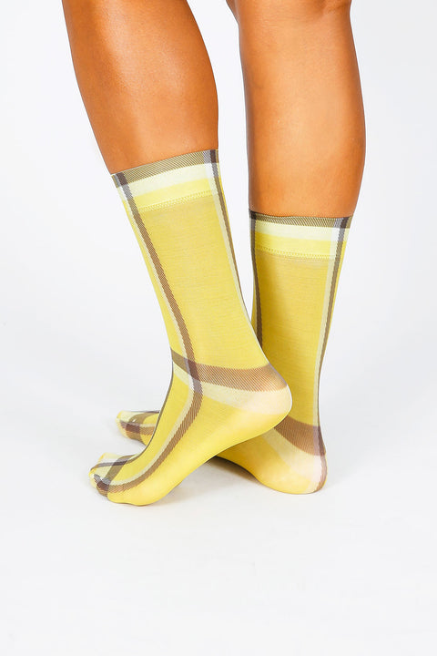 Cher Plaid Nylon Ankle Sock