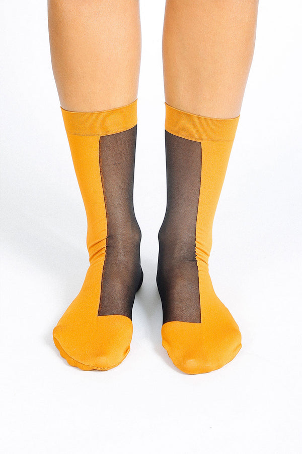 Dual Color Block Nylon Ankle Sock