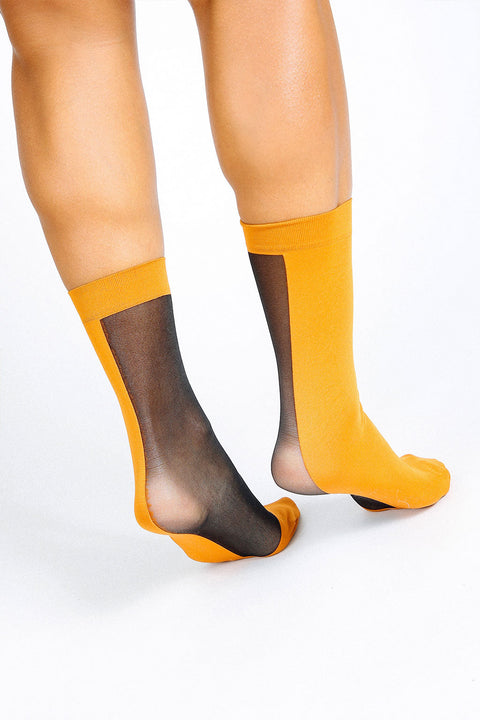 Dual Color Block Nylon Ankle Sock