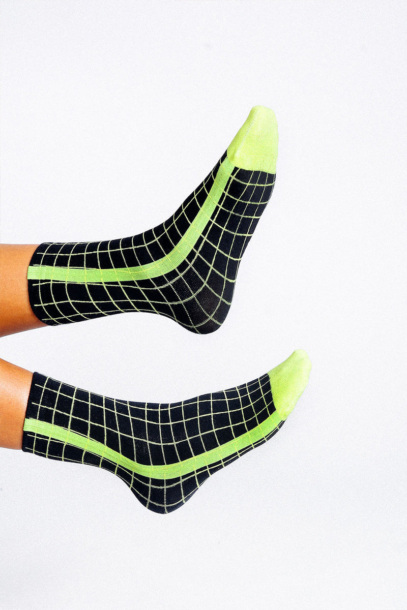 Screen Printed Ankle Sock Black