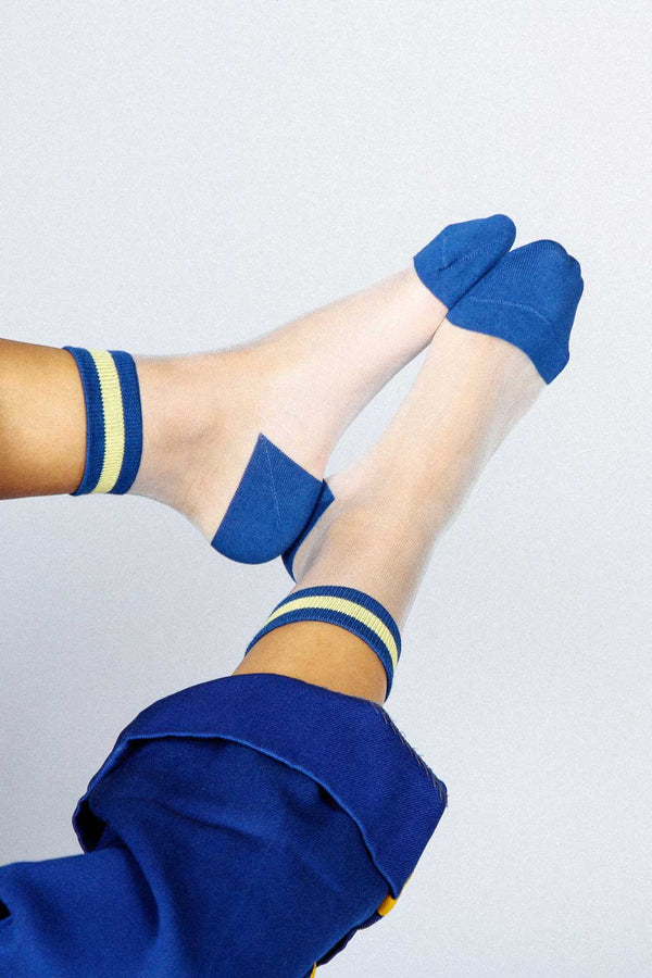 Tailored Union Lisse Sock Blue-Canary