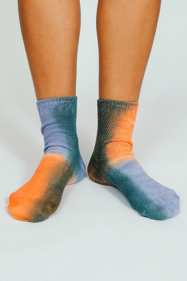 Thermal Tie Dye Knit Ankle Sock