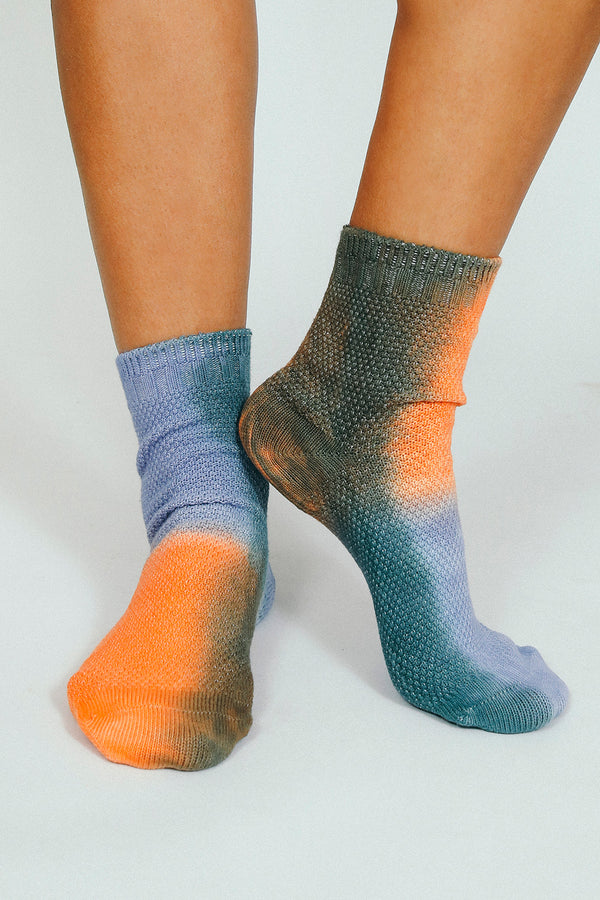 Thermal Tie Dye Knit Ankle Sock