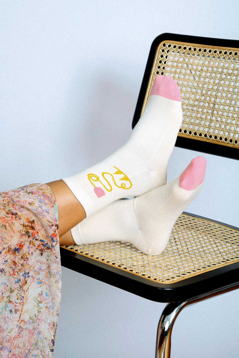 Tailored Union Tulip socks Off White